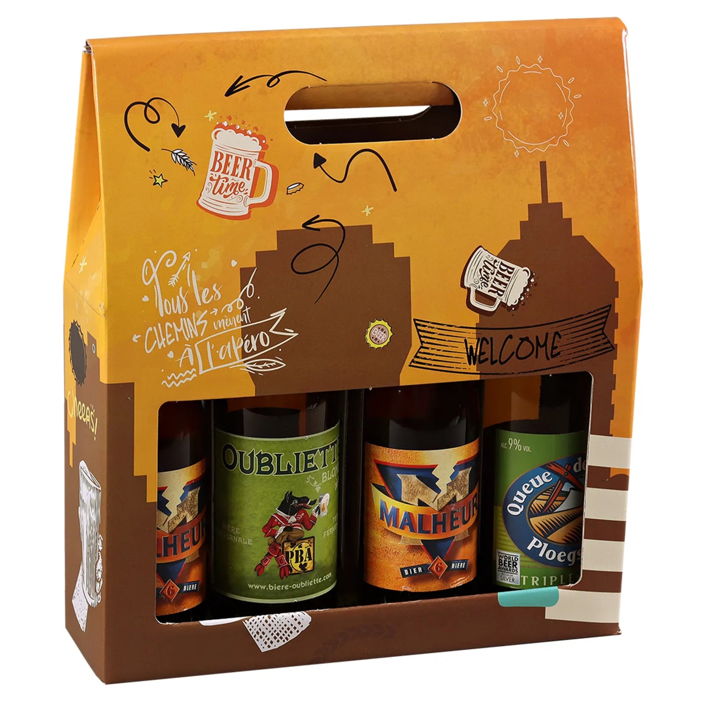 Valisette San Francisco carton 4 bières 33cl (type long neck)