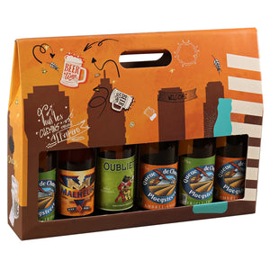 San Francisco cardboard suitcase containing 6 x 33cl beers (long neck type)