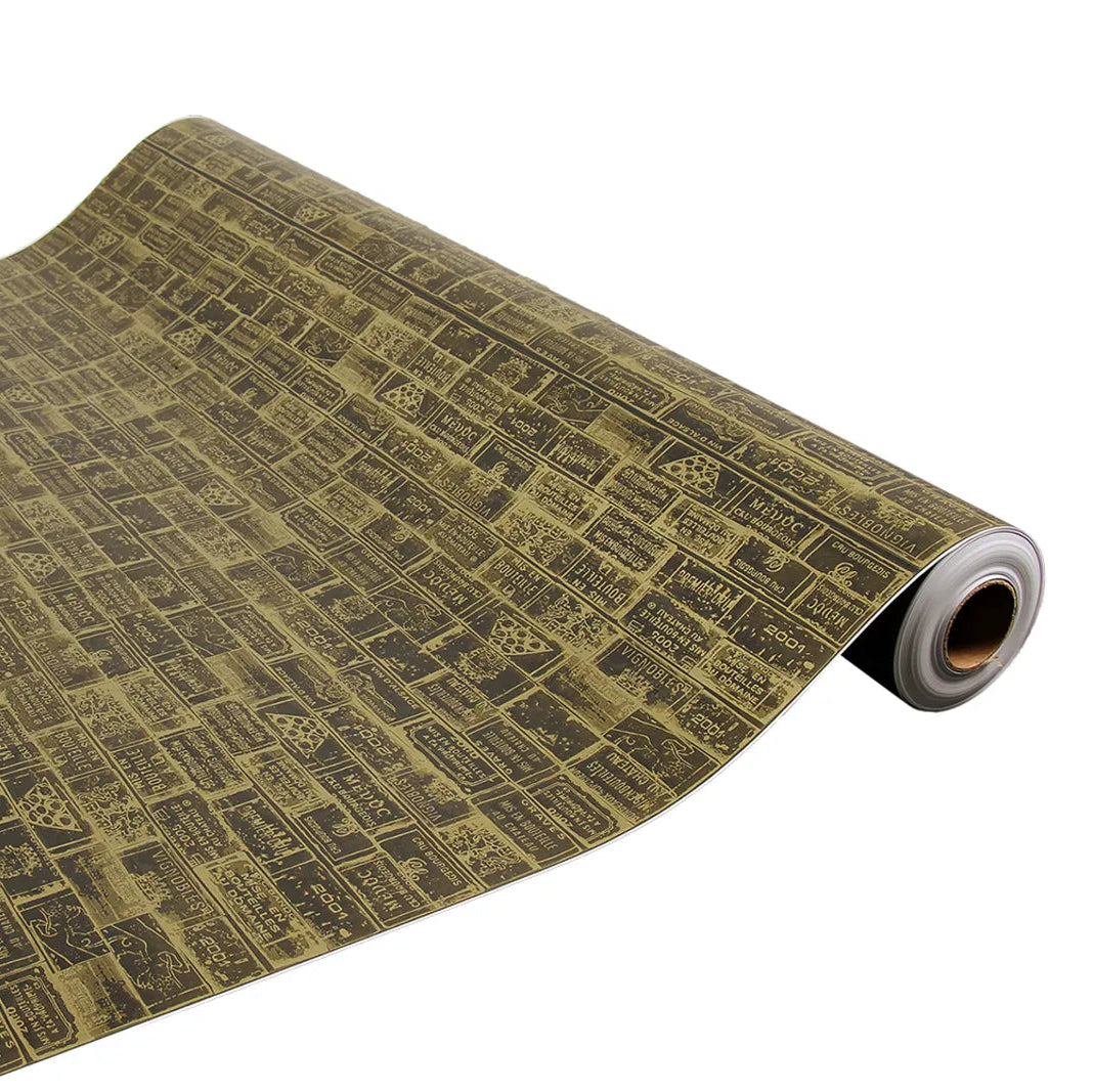 Papier cadeau Bouquet kraft couché noir/or 70gr 0.50x200m