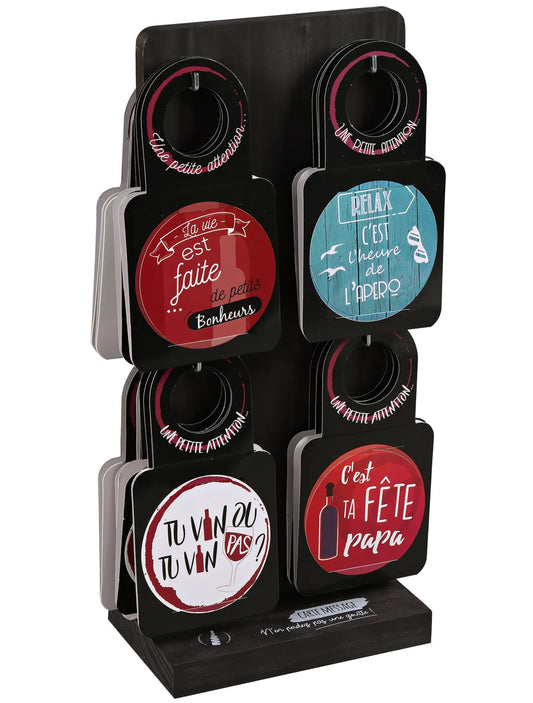 Victoria Display stand in black-stained wood for 160 cards