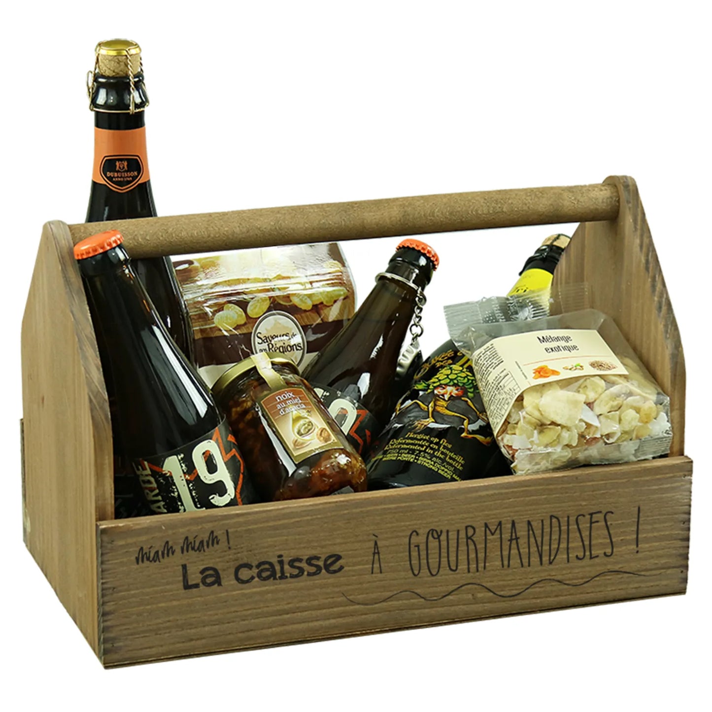 Panier Gustave bois 33x18x8/20cm - La caisse à gourmandises