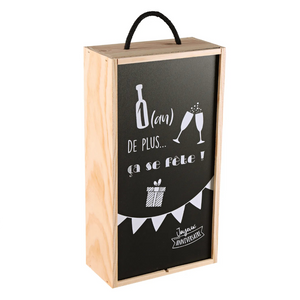 Coffret Lalo bois de pin 2 bouteilles - Un an de plus…(Anniversaire)
