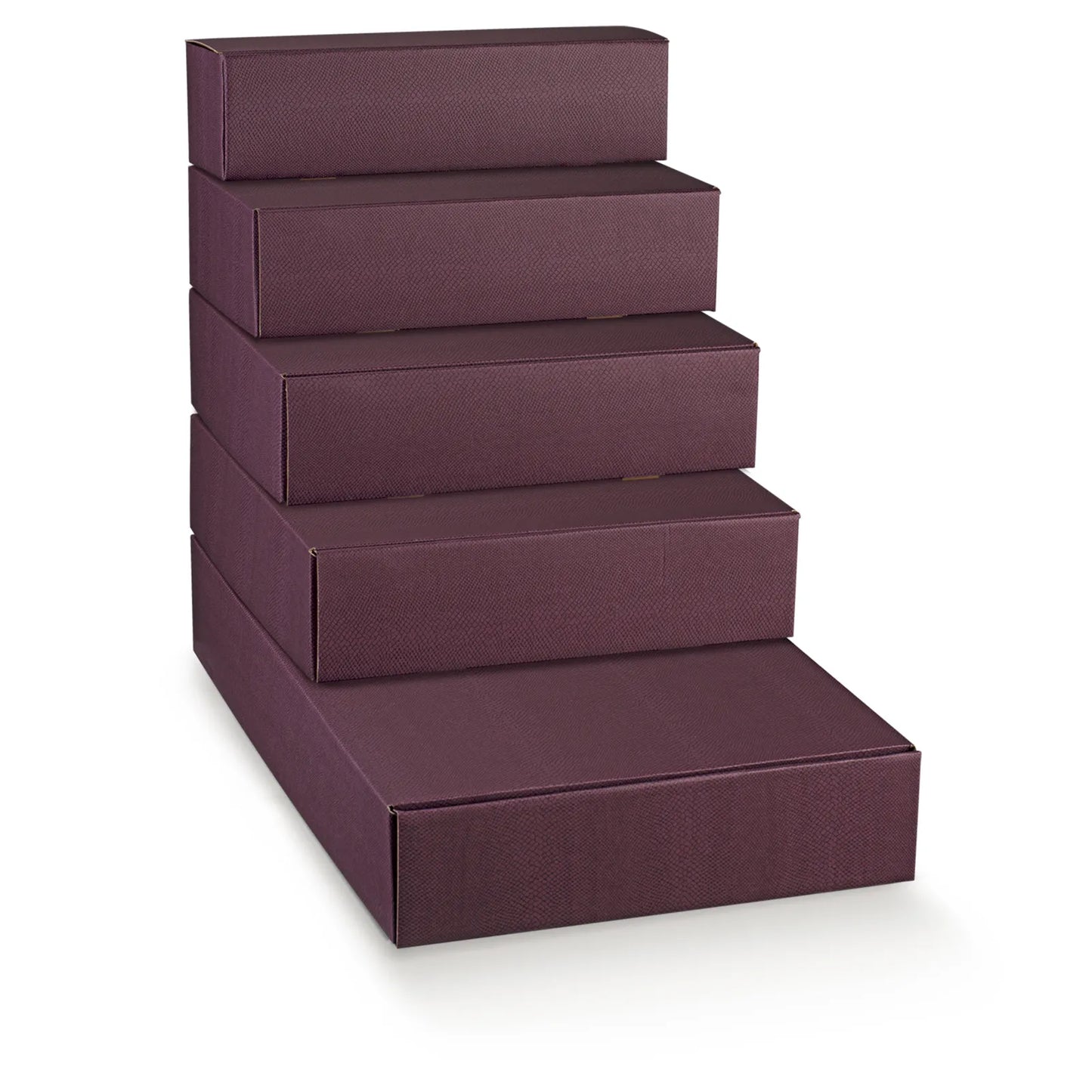 Coffret Riga carton aspect cuir 4 bouteilles
