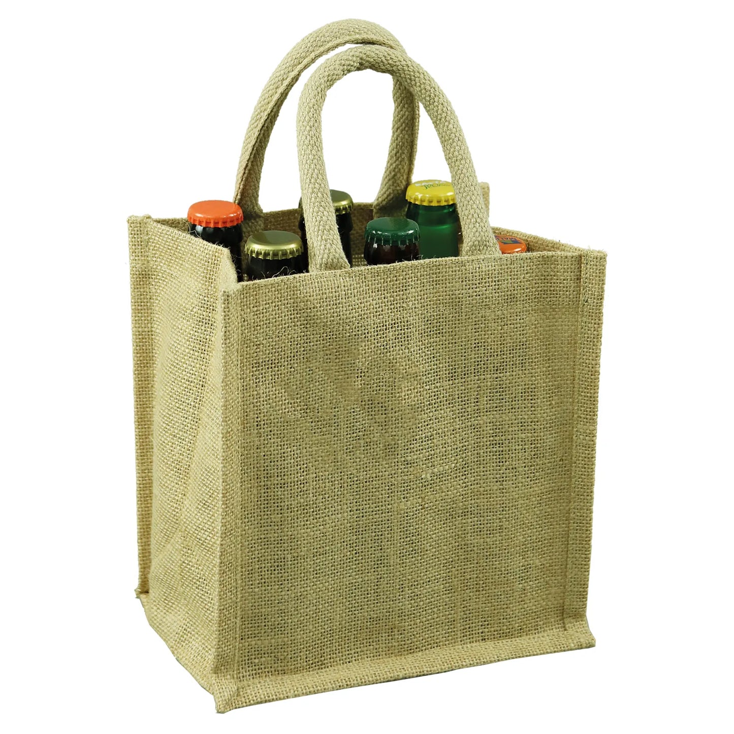 Goa reusable bag made of natural jute canvas/6 beers
