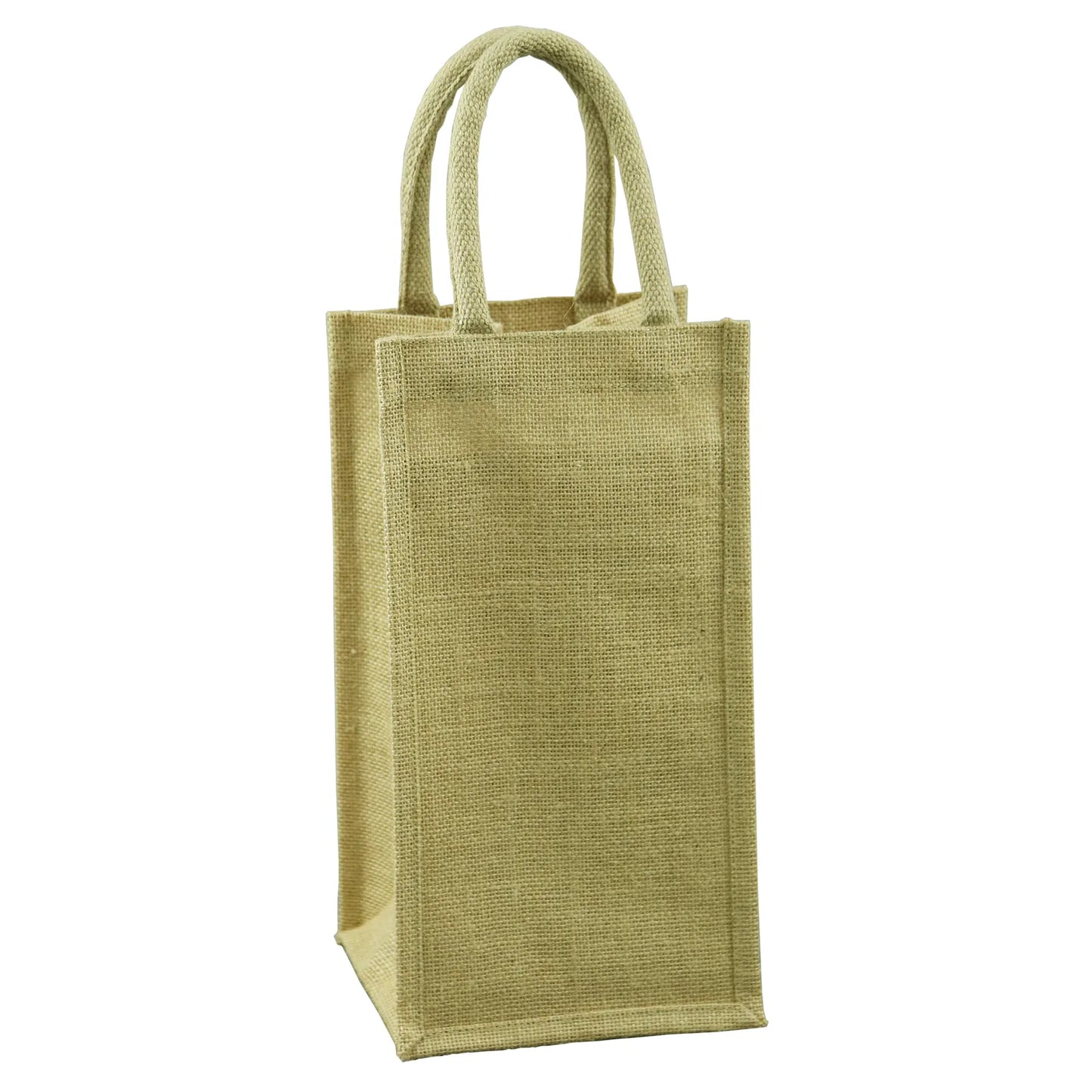 Goa reusable bag made of natural jute canvas, holds 4 bottles