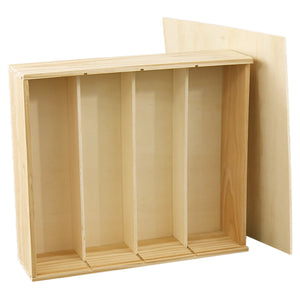 Traditional pine wood crate for 4 bottles (1x4)