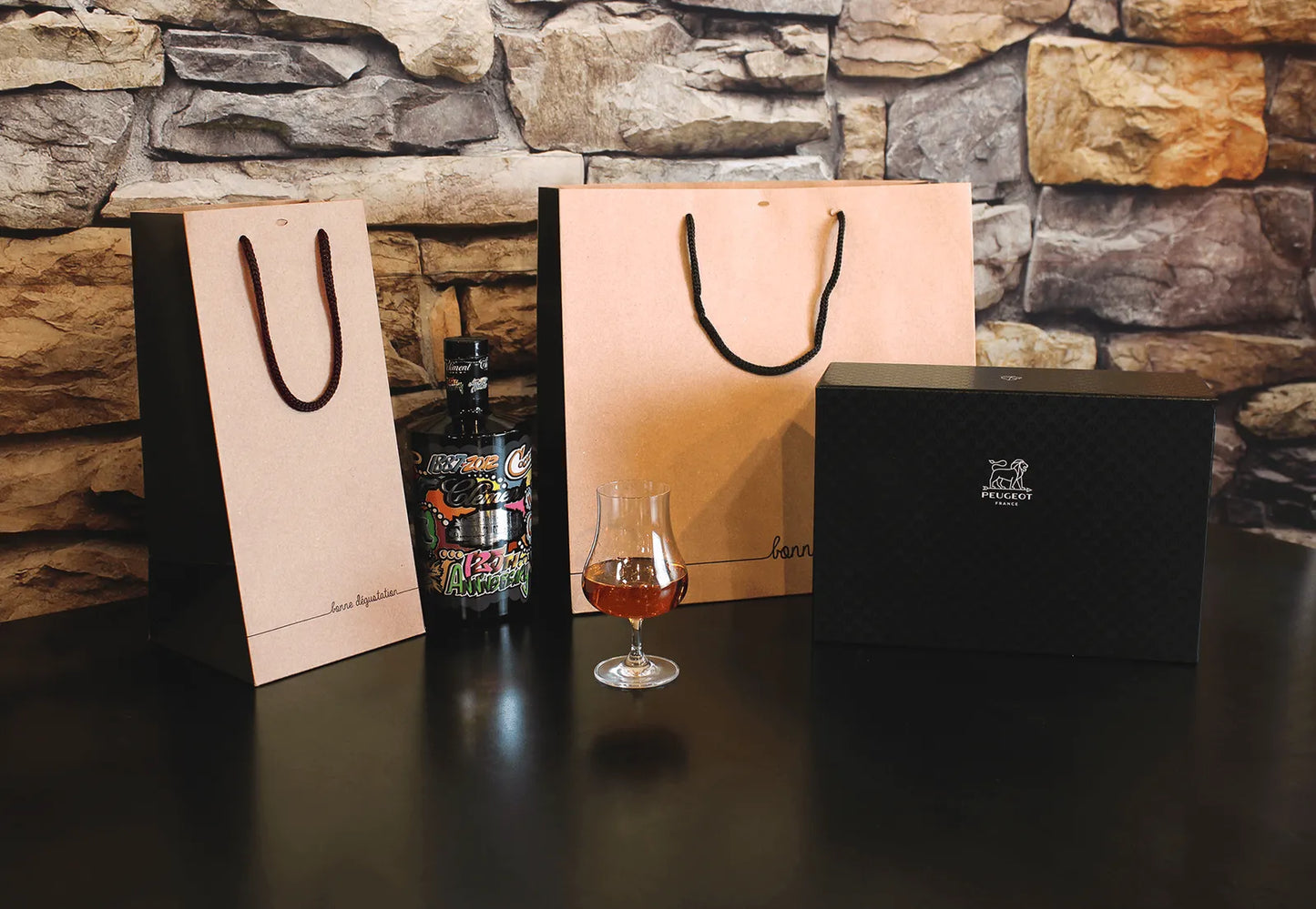 Elusa kraft paper bag for spirits, 15x15x33cm