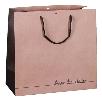Elusa kraft paper tote bag for spirits, 35x15x33cm