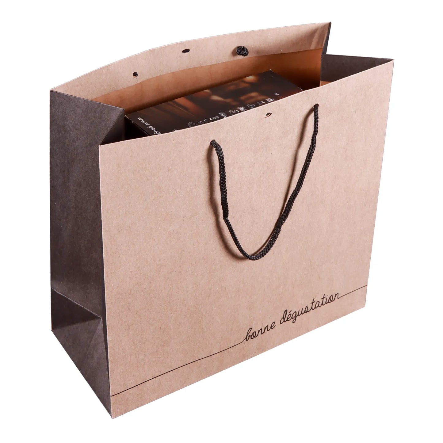 Elusa kraft paper tote bag for spirits, 35x15x33cm