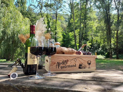 Caisse Gaston bois de pin 2 bouteilles - Apéro Gourmand