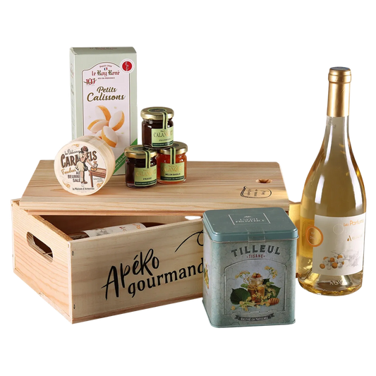 Gaston pine wood crate for 2 bottles - Gourmet Aperitif