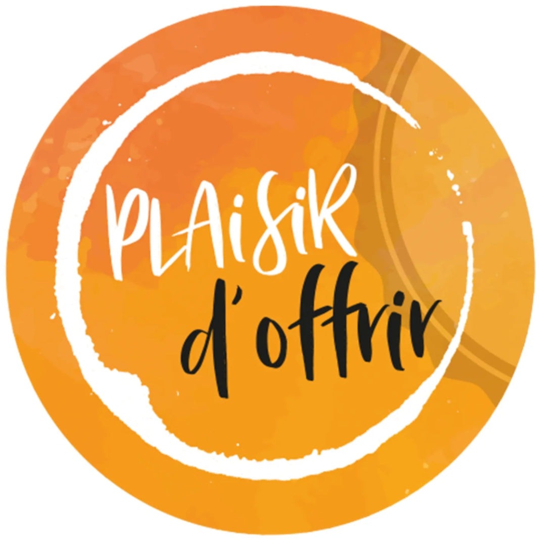 Etiquette adhésive ronde orange/blanc - Plaisir dOffrir (boîte de 500)
