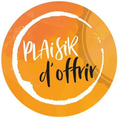 Etiquette adhésive ronde orange/blanc - Plaisir dOffrir (boîte de 500)