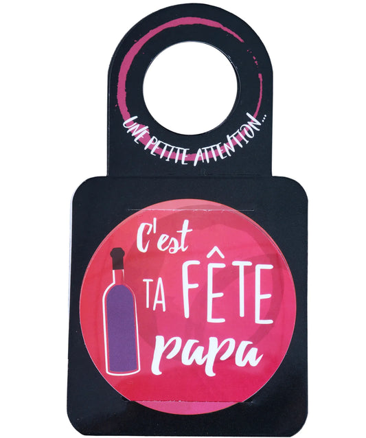 Message card/Victoria bottle neck with anti-drip disc - It's your birthday, Dad