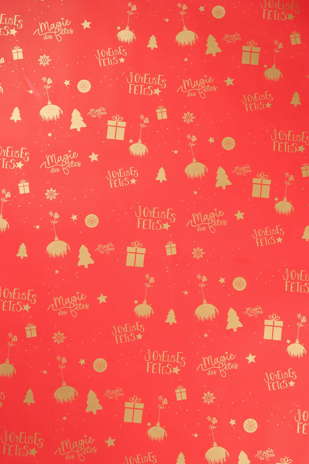 Festive red coated kraft Sofia gift wrap 0.70x100m