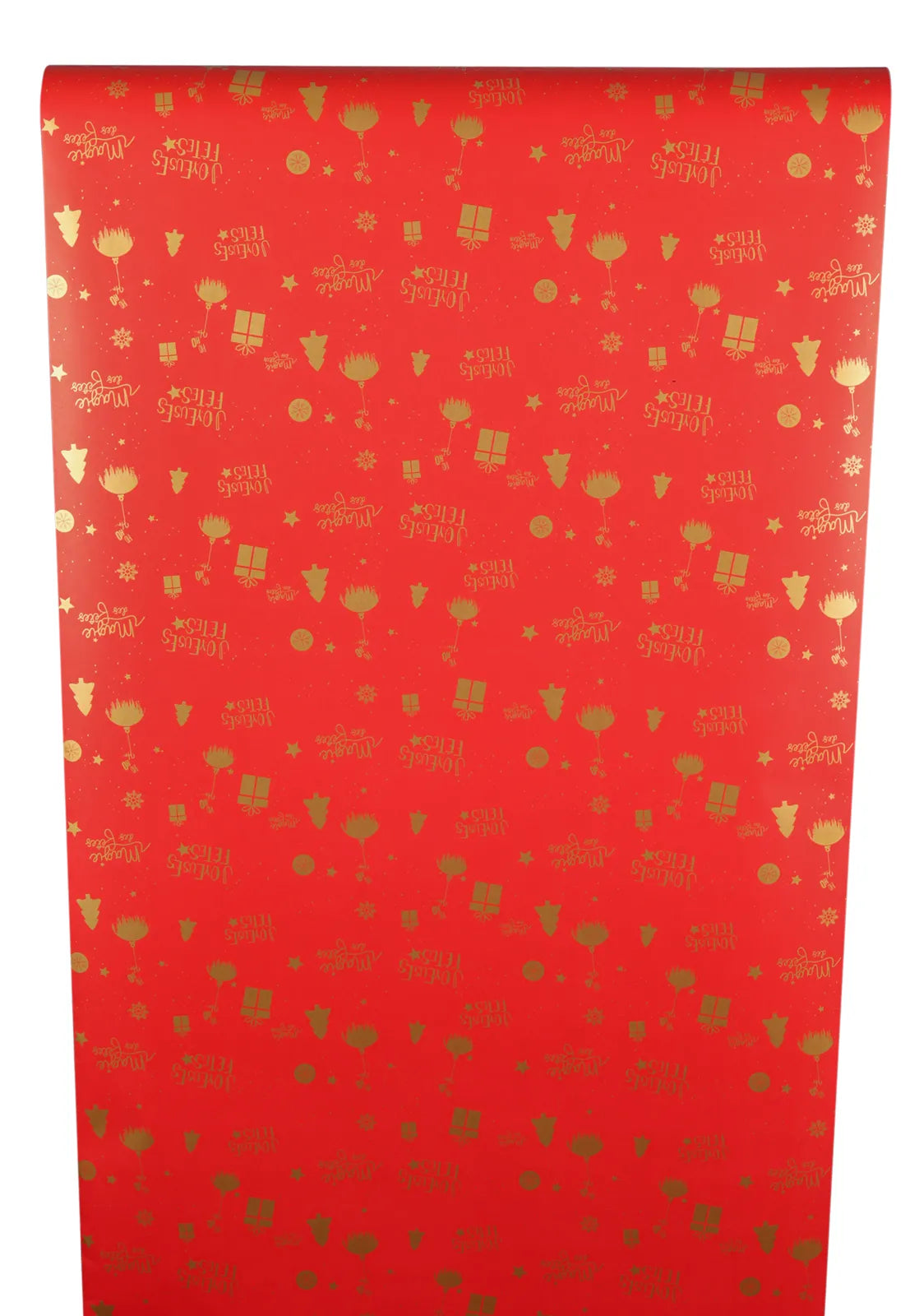 Festive red coated kraft Sofia gift wrap 0.70x100m