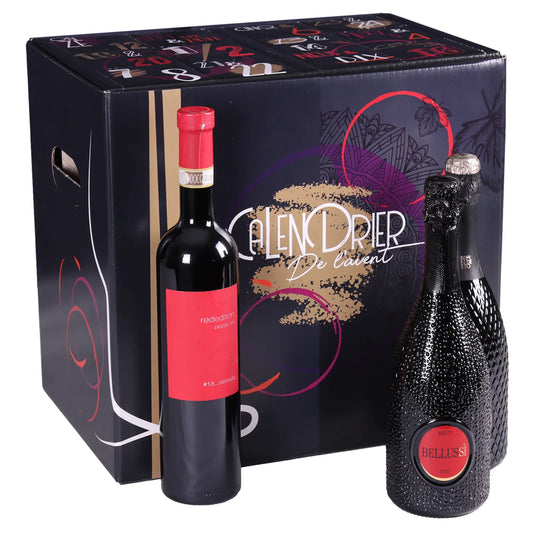 Caisse Calendrier de lavent Santino carton 12 bouteilles