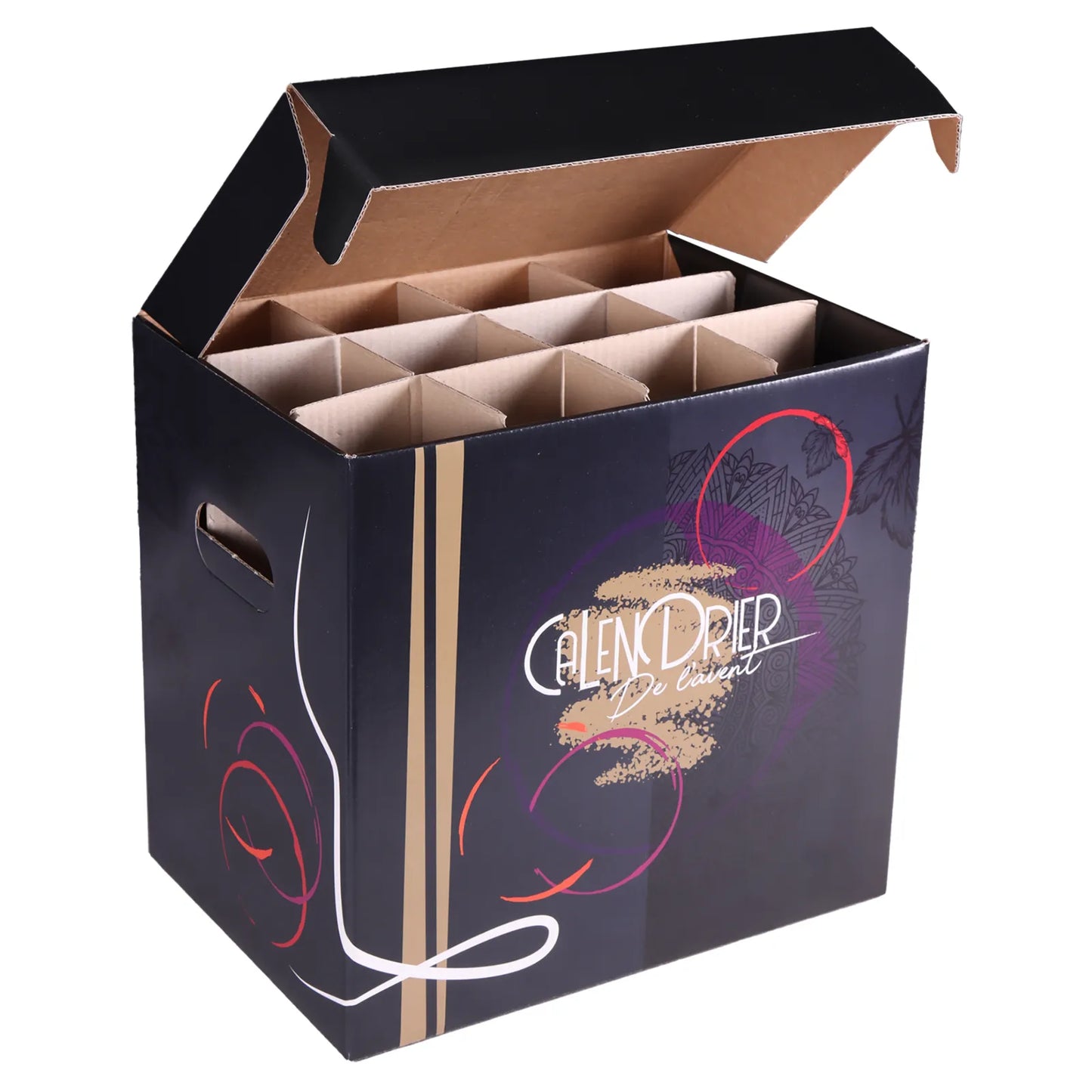 Caisse Calendrier de lavent Santino carton 12 bouteilles