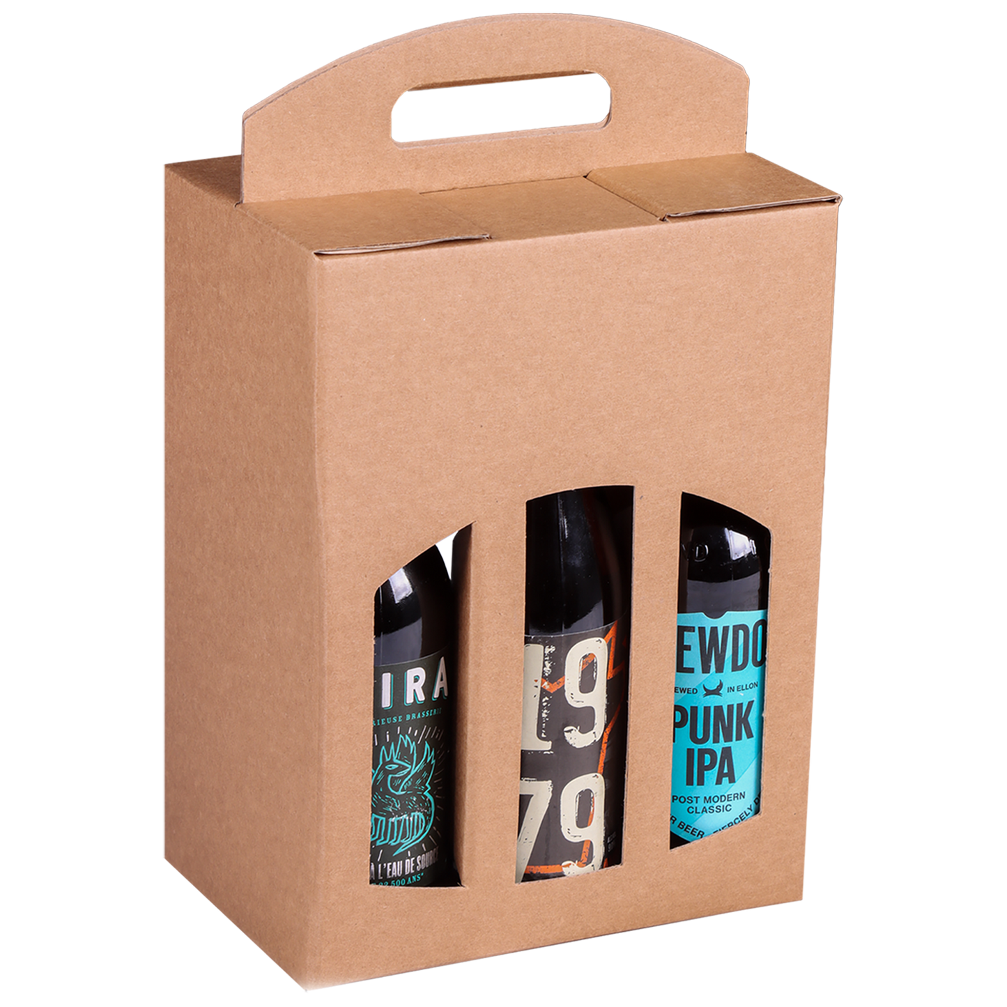 Valisette Atlanta carton kraft 6 bières 33cl (type long neck)