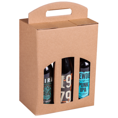 Valisette Atlanta carton kraft 6 bières 33cl (type long neck)