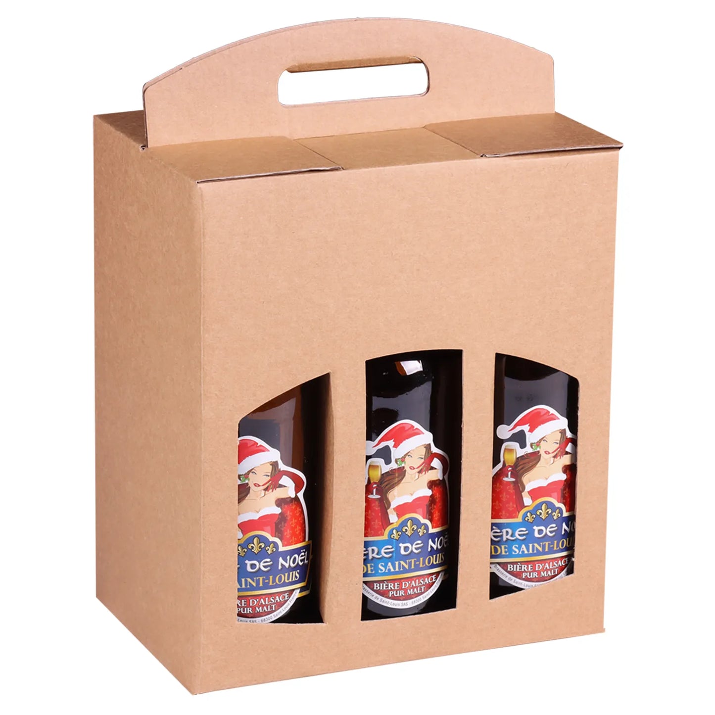 Valisette Atlanta carton kraft 6 bières 33cl (type steinie)