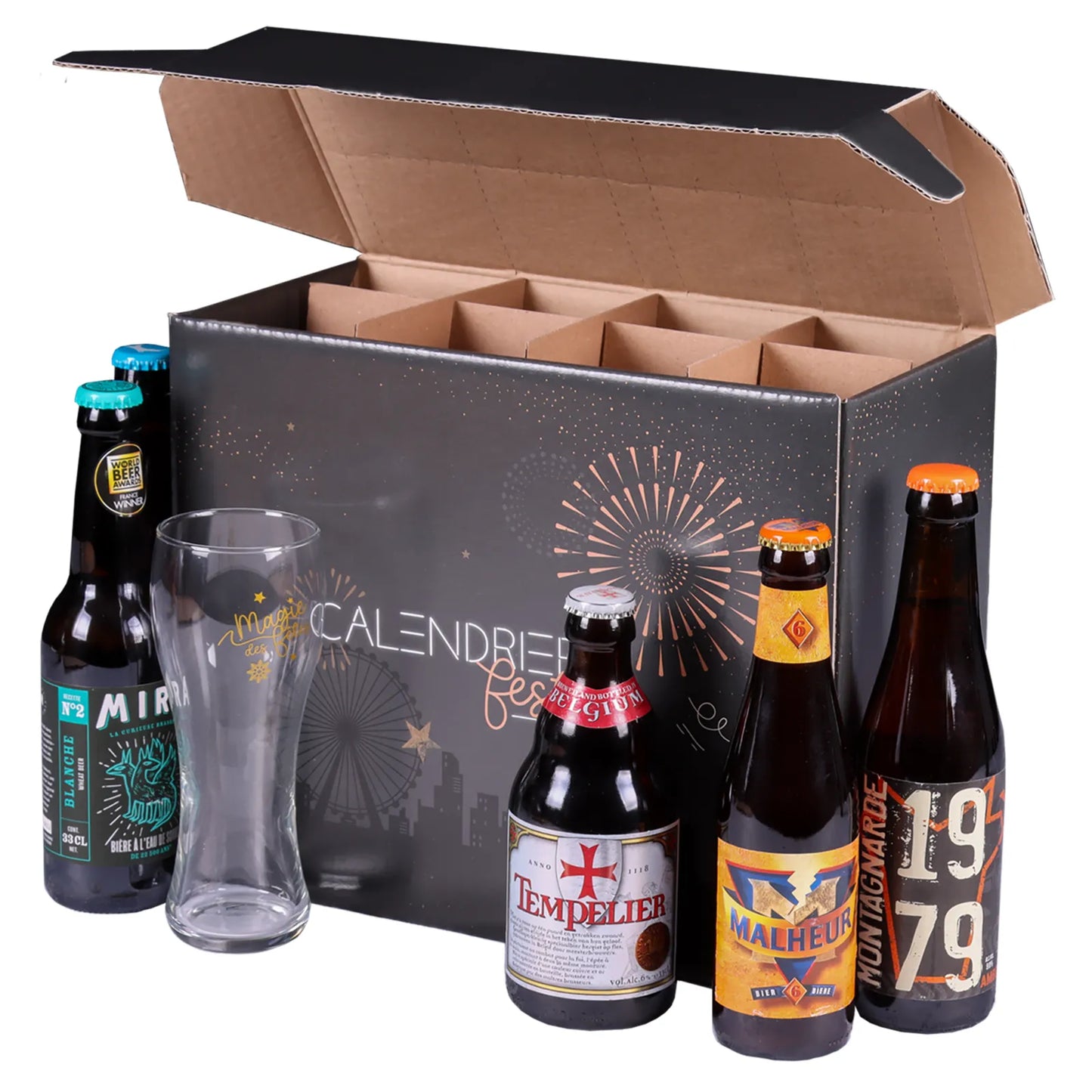 Caisse Calendrier Festif Céleste 8 cases 50cl