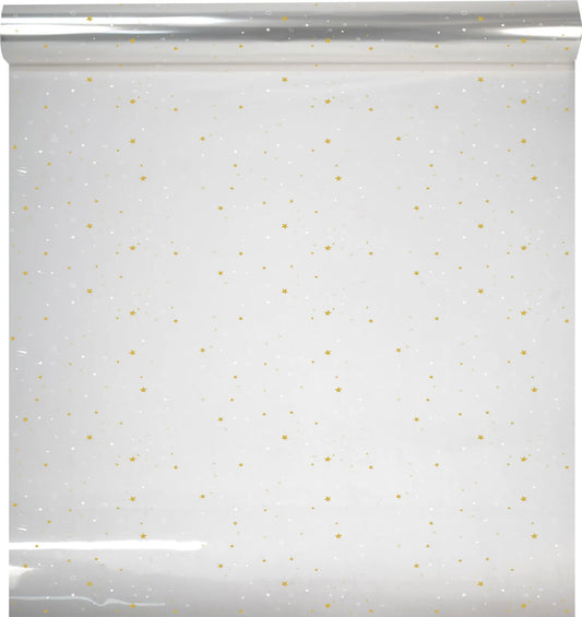 Polypro film Stars white/gold 40µ 0.60x120m