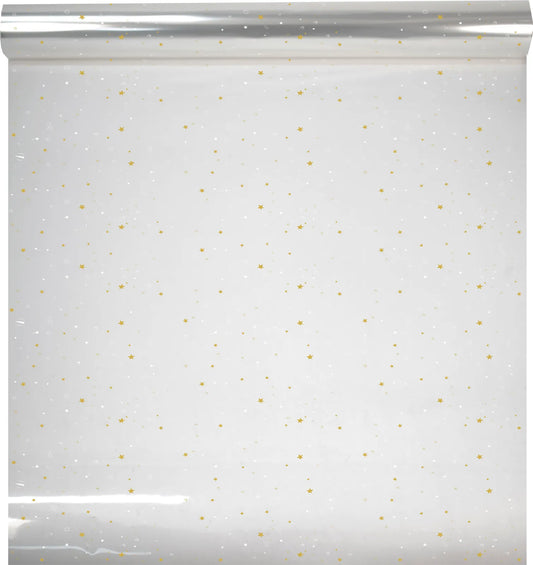 Polypro film Stars white/gold 40µ 0.80x120m