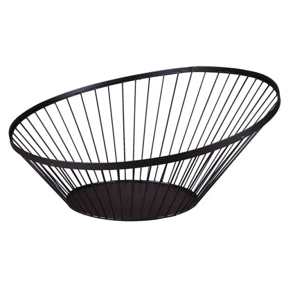 Coupe Mila métal ronde asymétrique noire 50/25x12/22cm
