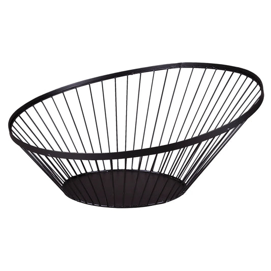 Coupe Mila métal ronde asymétrique noire 50/25x12/22cm