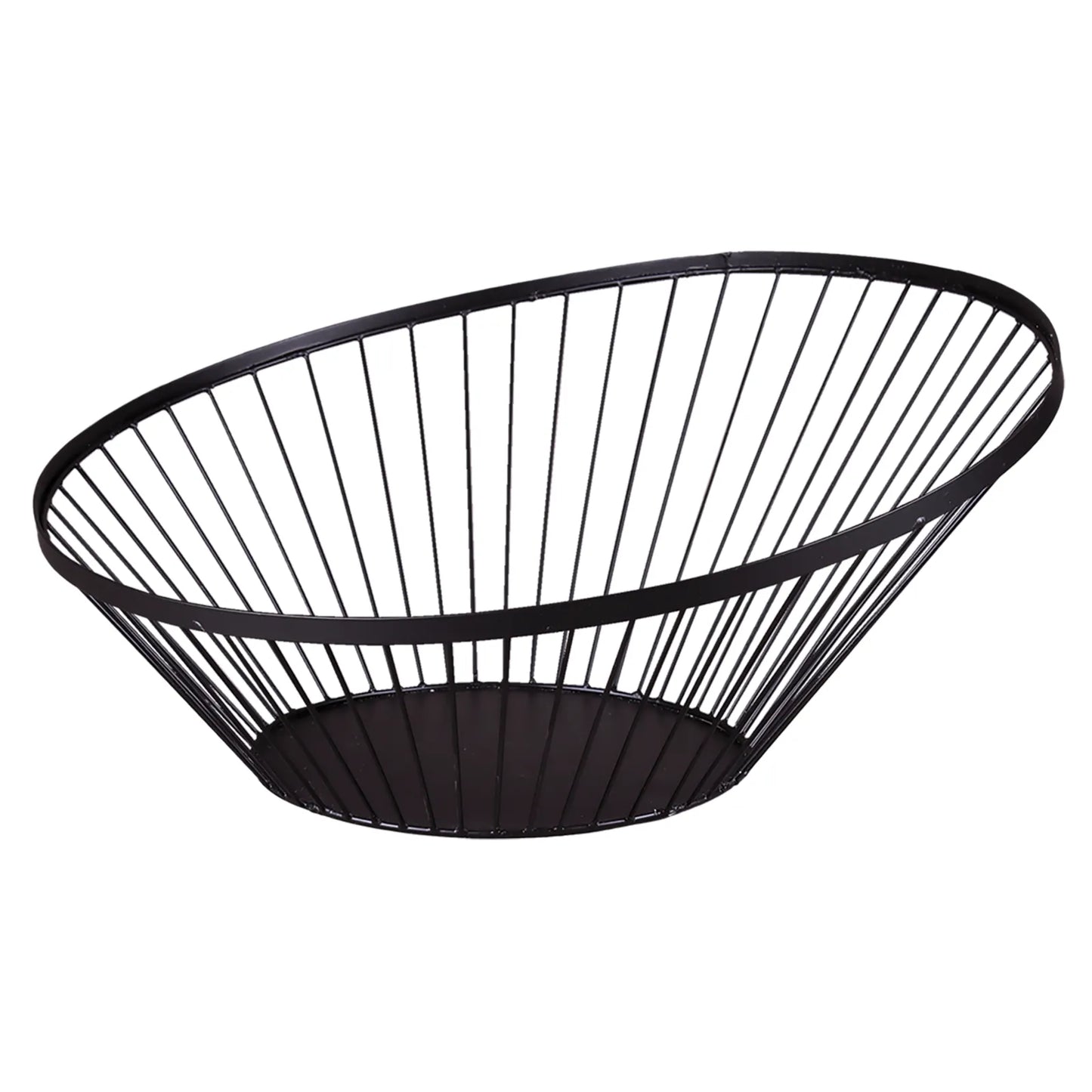 Coupe Mila métal ronde asymétrique noire 60/30x15/27cm