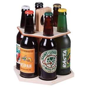 Enzo wooden beer carousel for 6 x 33cl beers (long neck type) Twist