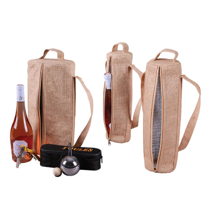 Goa reusable insulated jute bag for 2 bottles