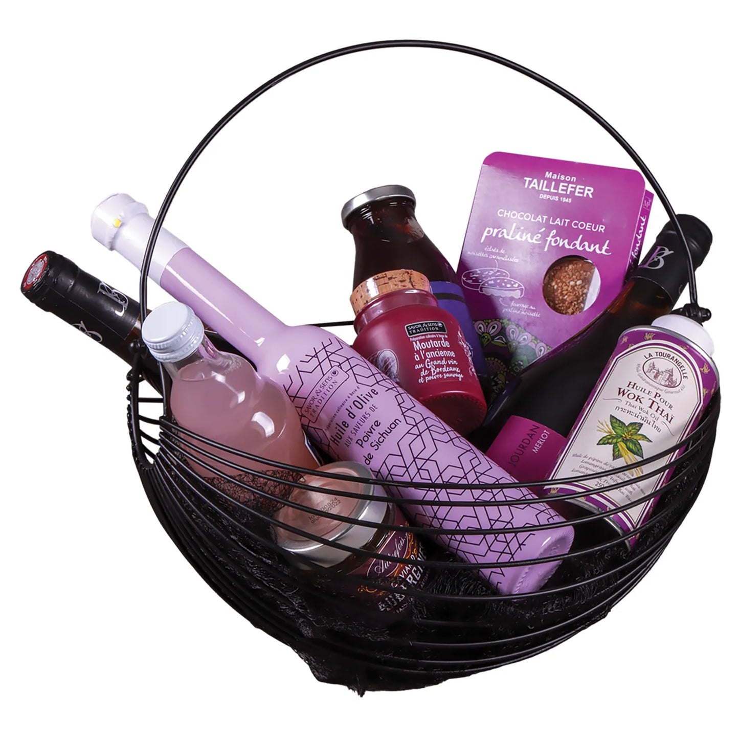 Pablo round black metal basket 25x12/16cm