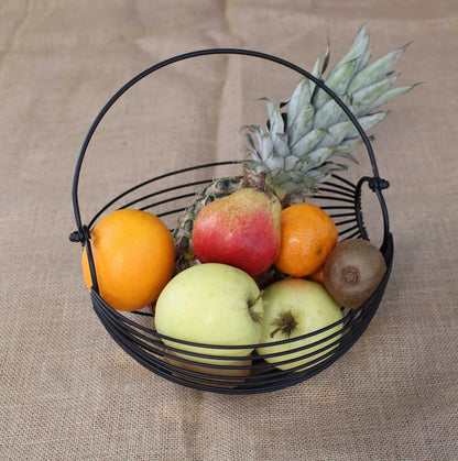Pablo round black metal basket 25x12/16cm