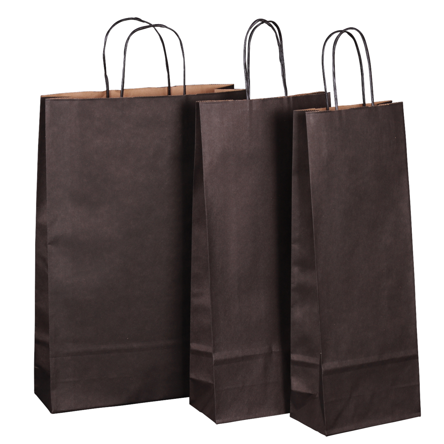 Sac Esprit Eco papier kraft noir 1 bouteille