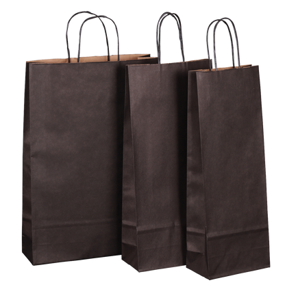 Sac Esprit Eco papier kraft noir 1 bouteille