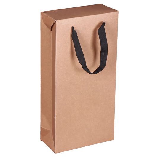 Atlanta kraft paper box bag for 2 bottles