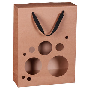 Sac Boxbag Atlanta papier kraft 3 bouteilles fenêtre