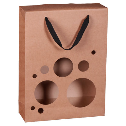 Atlanta Kraft Paper Boxbag for 3 Bottles with Window
