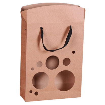 Atlanta Kraft Paper Boxbag for 3 Bottles with Window
