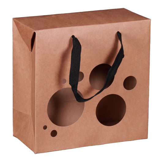 Atlanta kraft paper box bag, 22x11x22cm, window