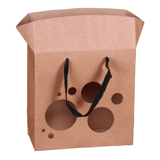 Atlanta kraft paper box bag, 22x11x22cm, window