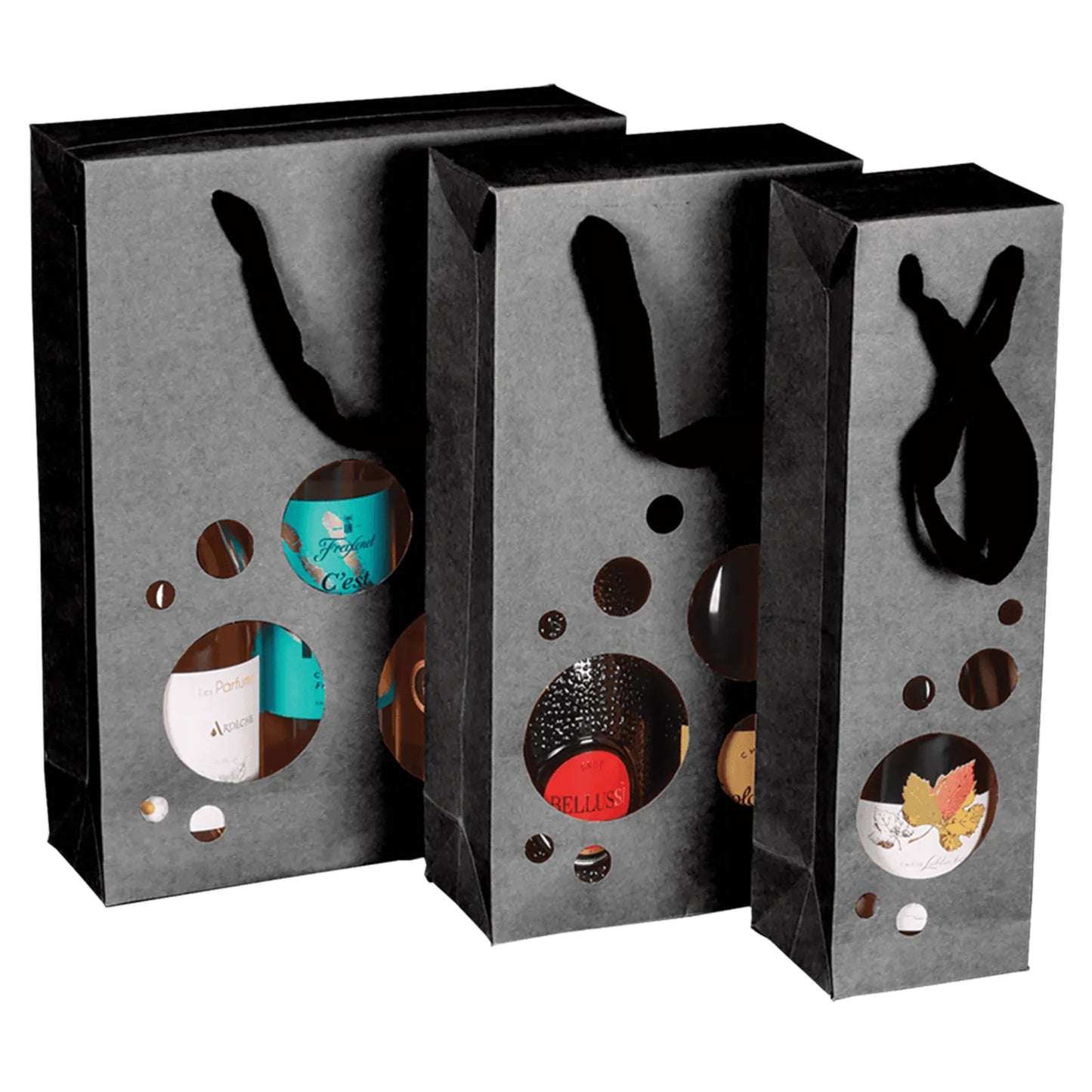 Boxbag Chicago kraft paper bag with 2 window bottles