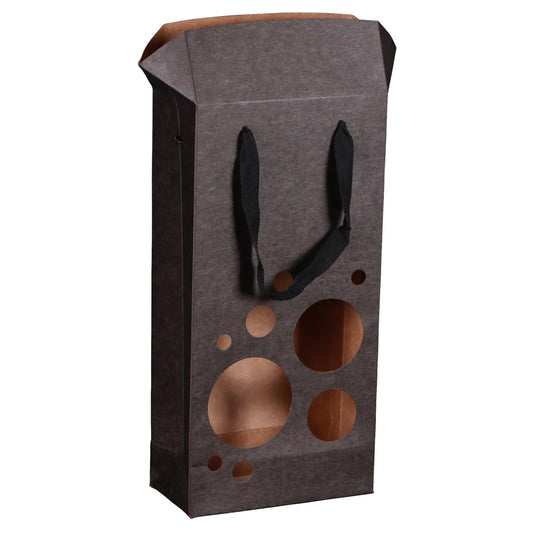 Boxbag Chicago kraft paper bag with 2 window bottles