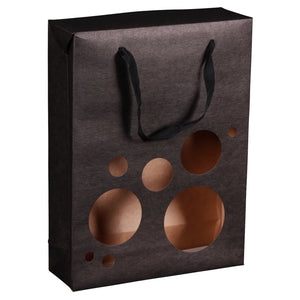 Boxbag Chicago kraft paper bag with 3 window bottles
