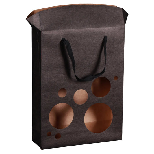 Boxbag Chicago kraft paper bag with 3 window bottles