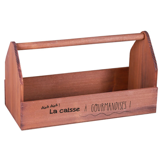 Panier Gustave bois 40x18x8/20cm - La caisse à gourmandises