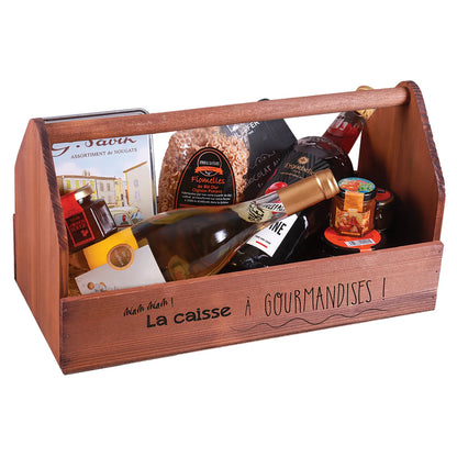 Gustave wooden basket 40x18x8/20cm - The treat box