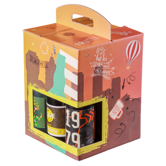 San Francisco Urban cardboard suitcase containing 9 beers (33cl)